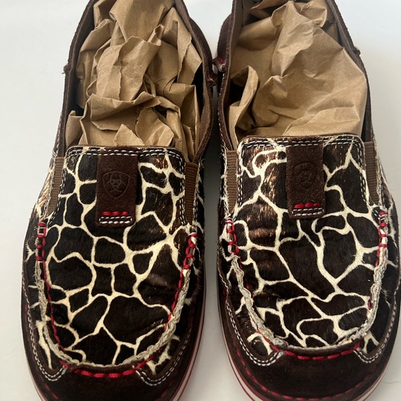 Brown and Animal Print Slip-On Shoes - Picture 2 of 8